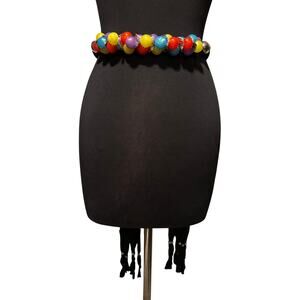 Vintage Statement Bubble Belt Large Colorful Round Balls Chunky Adjustable OSFA